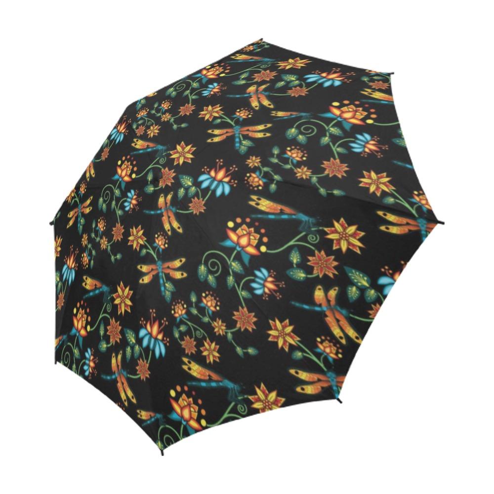 Dragon Lily Noir Semi-Automatic Foldable Umbrella (Model U05) Semi-Automatic Foldable Umbrella e-joyer 