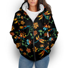 Load image into Gallery viewer, Dragon Lily Noir Sherpa Hoodie hoodie Herman 
