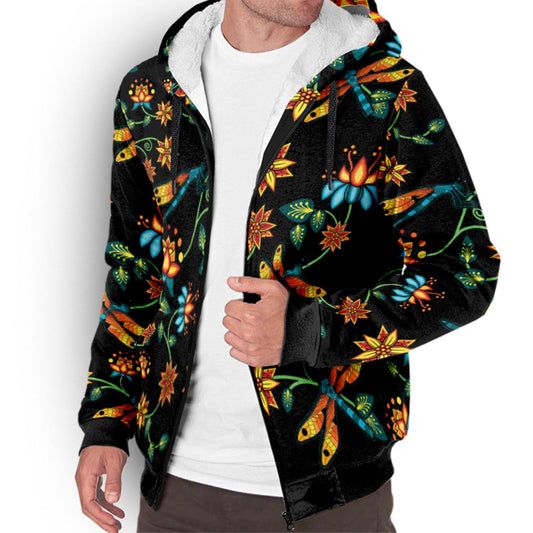 Dragon Lily Noir Sherpa Hoodie hoodie Herman 