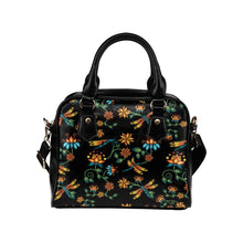 Load image into Gallery viewer, Dragon Lily Noir Shoulder Handbag (Model 1634) Shoulder Handbags (1634) e-joyer 
