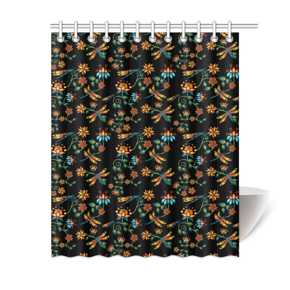 Dragon Lily Noir Shower Curtain 60"x72" Shower Curtain 60"x72" e-joyer 