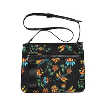 Load image into Gallery viewer, Dragon Lily Noir Slim Clutch Bag (Model 1668) Slim Clutch Bags (1668) e-joyer 
