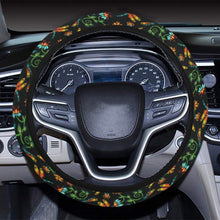 Load image into Gallery viewer, Dragon Lily Noir Steering Wheel Cover with Elastic Edge Steering Wheel Cover with Elastic Edge e-joyer 
