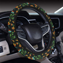 Load image into Gallery viewer, Dragon Lily Noir Steering Wheel Cover with Elastic Edge Steering Wheel Cover with Elastic Edge e-joyer 
