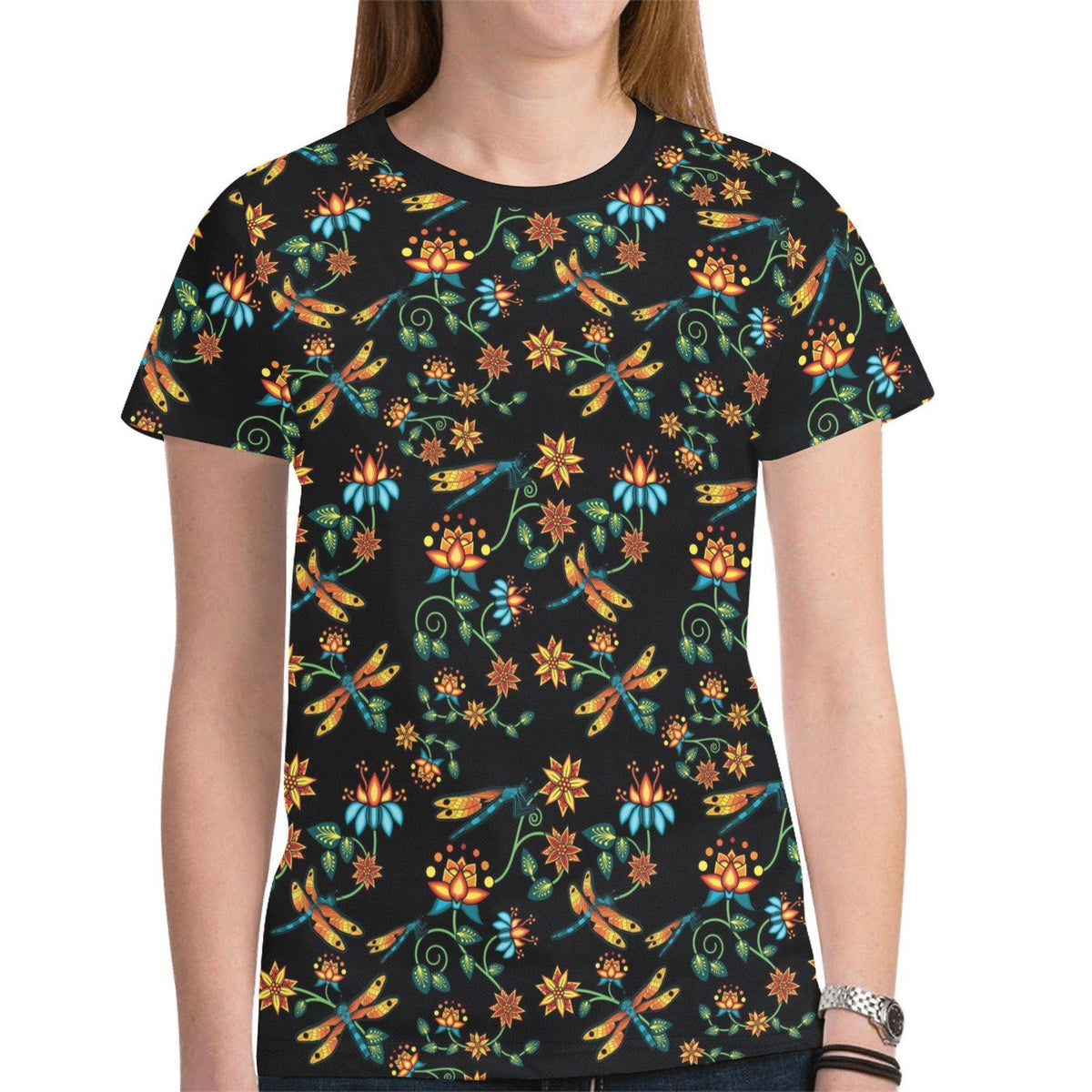 Dragon Lily Noir Tee – Women's T-Shirt by 49 Dzine