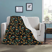 Load image into Gallery viewer, Dragon Lily Noir Ultra-Soft Micro Fleece Blanket 50&quot;x60&quot; Ultra-Soft Blanket 50&#39;&#39;x60&#39;&#39; e-joyer 
