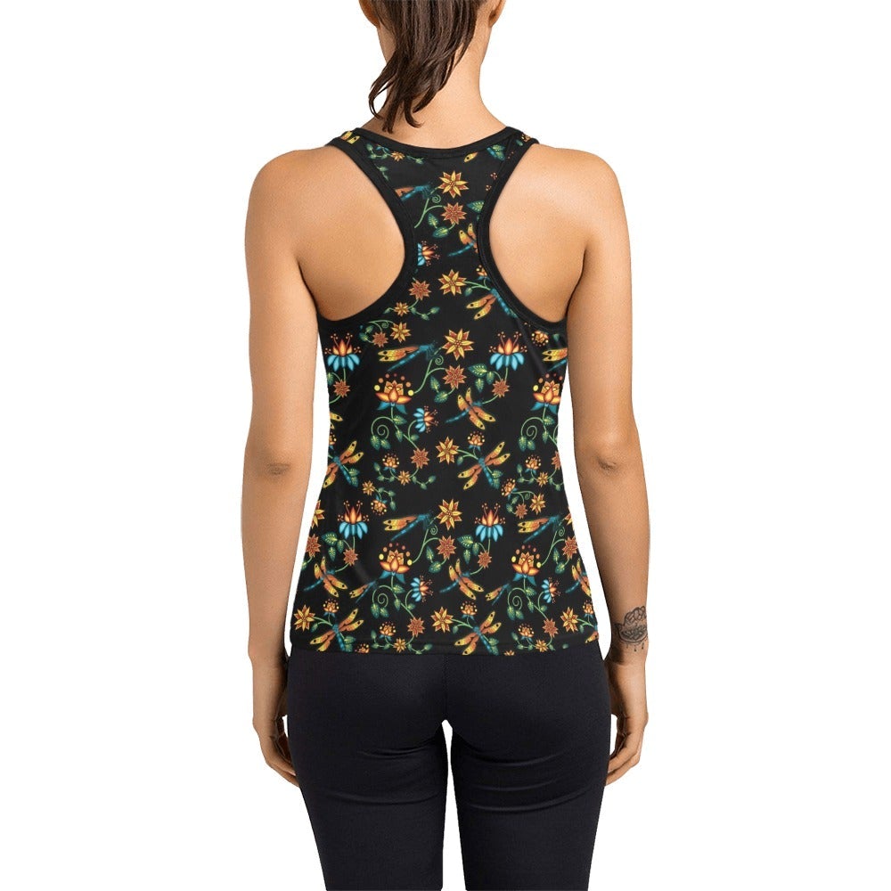 Dragon Lily Noir Women's Racerback Tank Top (Model T60) Racerback Tank Top (T60) e-joyer 