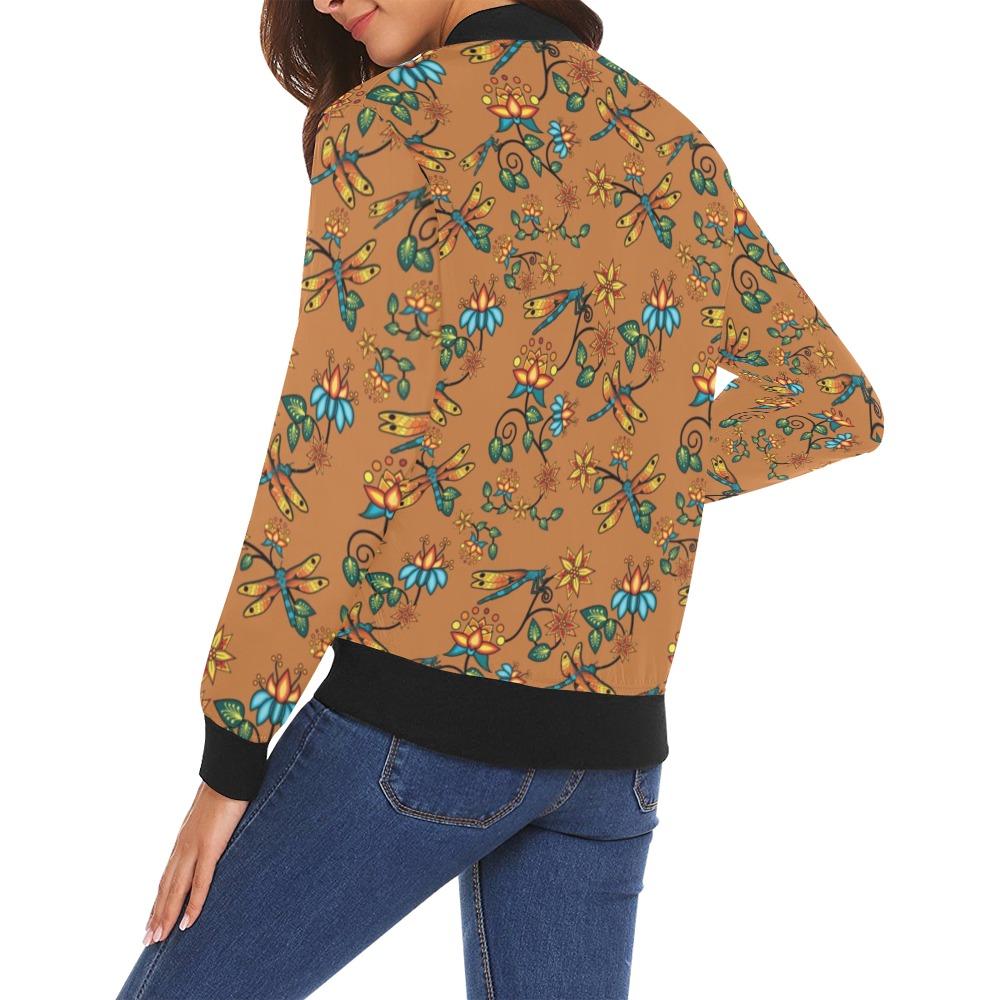 Dragon Lily Sierra All Over Print Bomber Jacket for Women (Model H19) Jacket e-joyer 