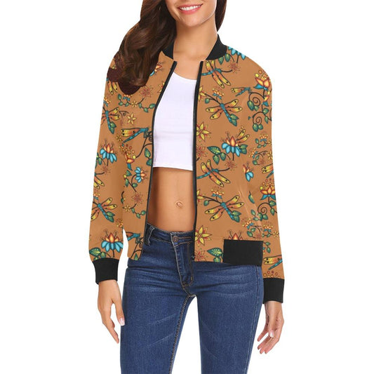 Dragon Lily Sierra All Over Print Bomber Jacket for Women (Model H19) Jacket e-joyer 