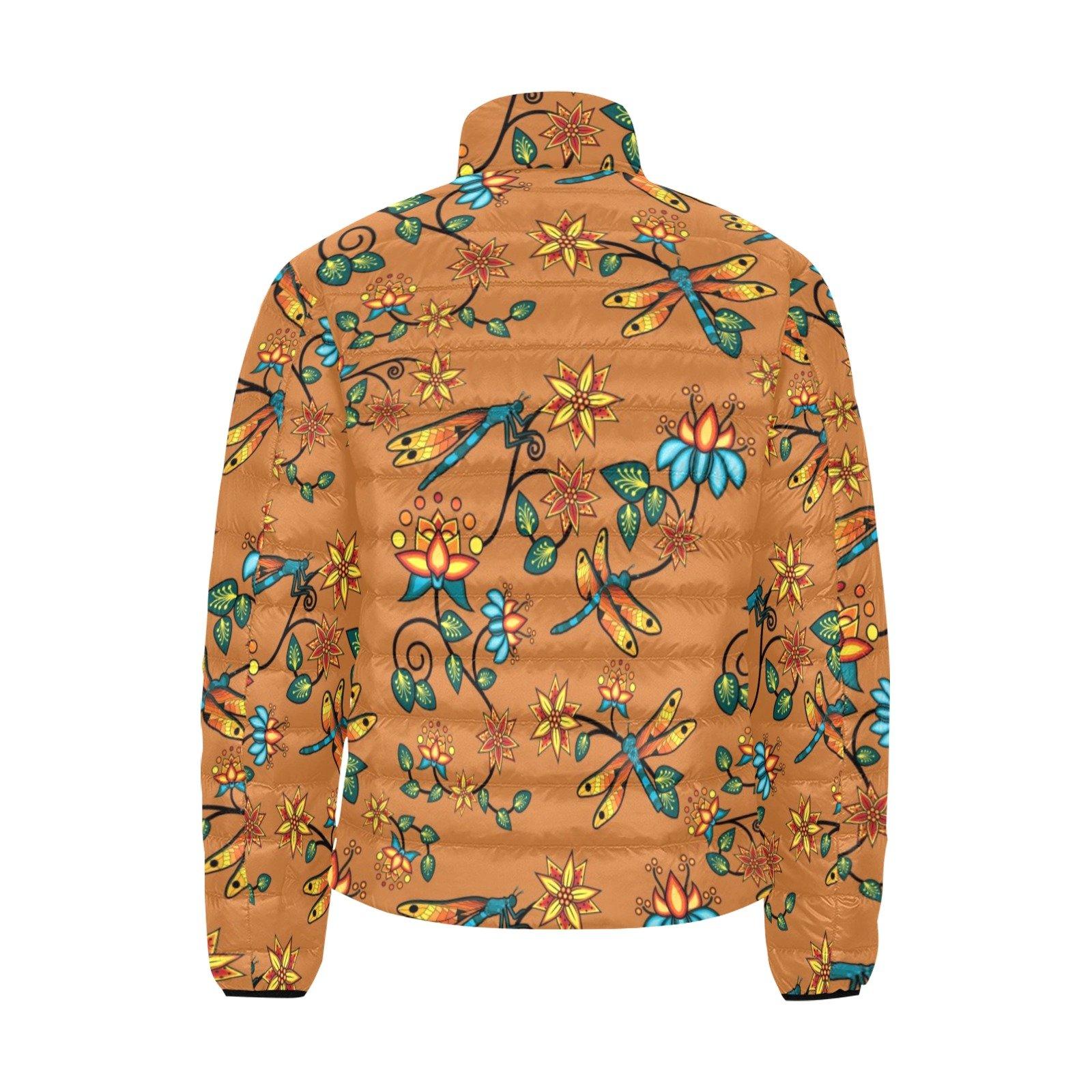 Dragon Lily Sierra Men's Stand Collar Padded Jacket (Model H41) Men's Stand Collar Padded Jacket (H41) e-joyer 