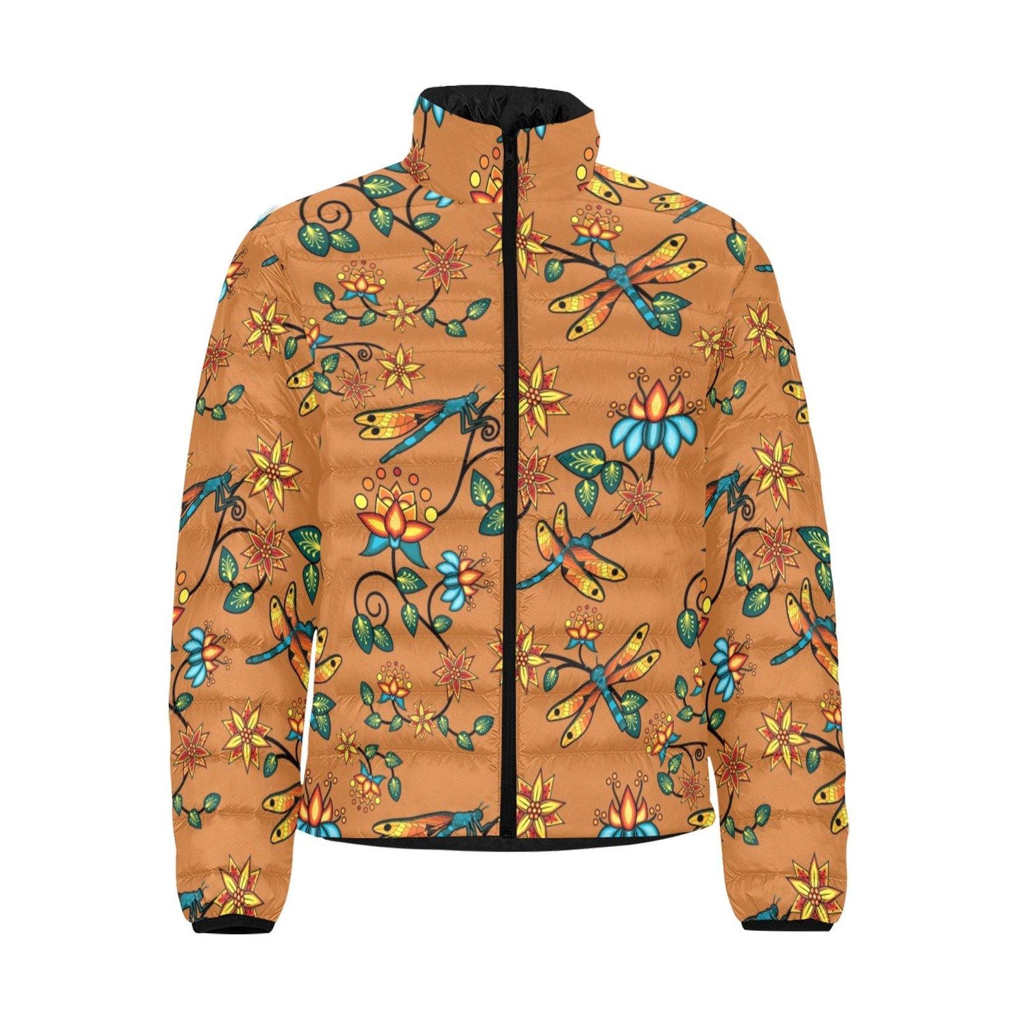 Dragon Lily Sierra Men's Stand Collar Padded Jacket (Model H41) Men's Stand Collar Padded Jacket (H41) e-joyer 