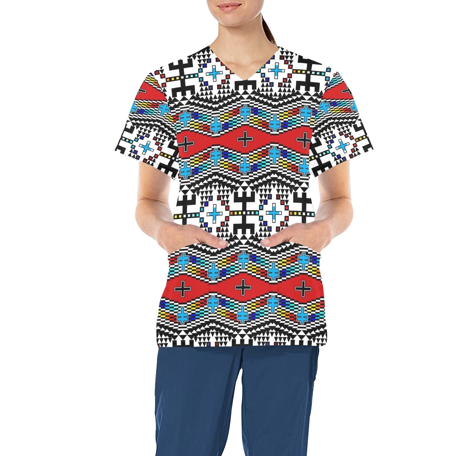 dragonflies All Over Print Scrub Top Scrub Top e-joyer 