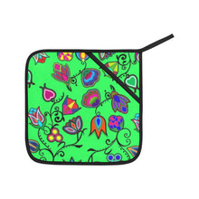 Load image into Gallery viewer, Indigenous Paisley Green Oven Mitt &amp; Pot Holder
