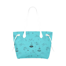 Load image into Gallery viewer, Ledger Dabbles Torquoise Clover Canvas Tote Bag
