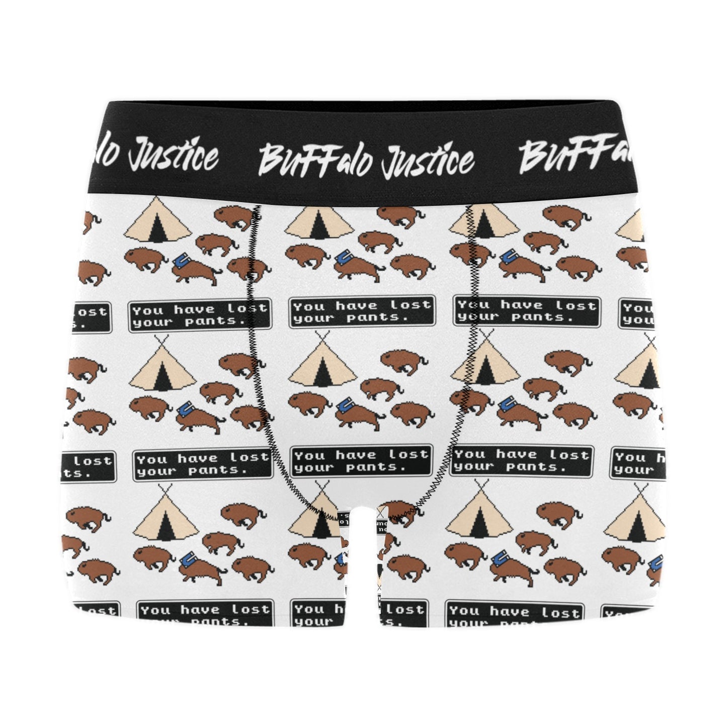 Buffalo Justice Colour Men's Boxer Briefs w/ Custom Waistband (Merged Design) (Model L10)