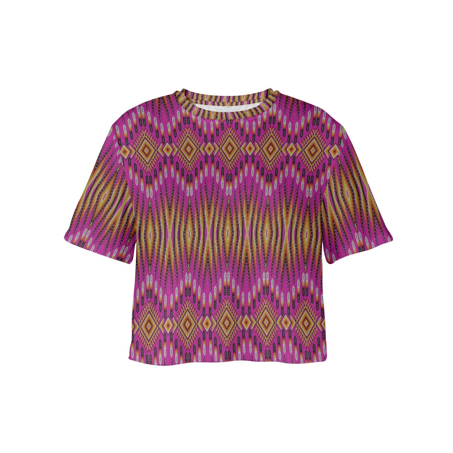 Fire Feather Pink Crop Top