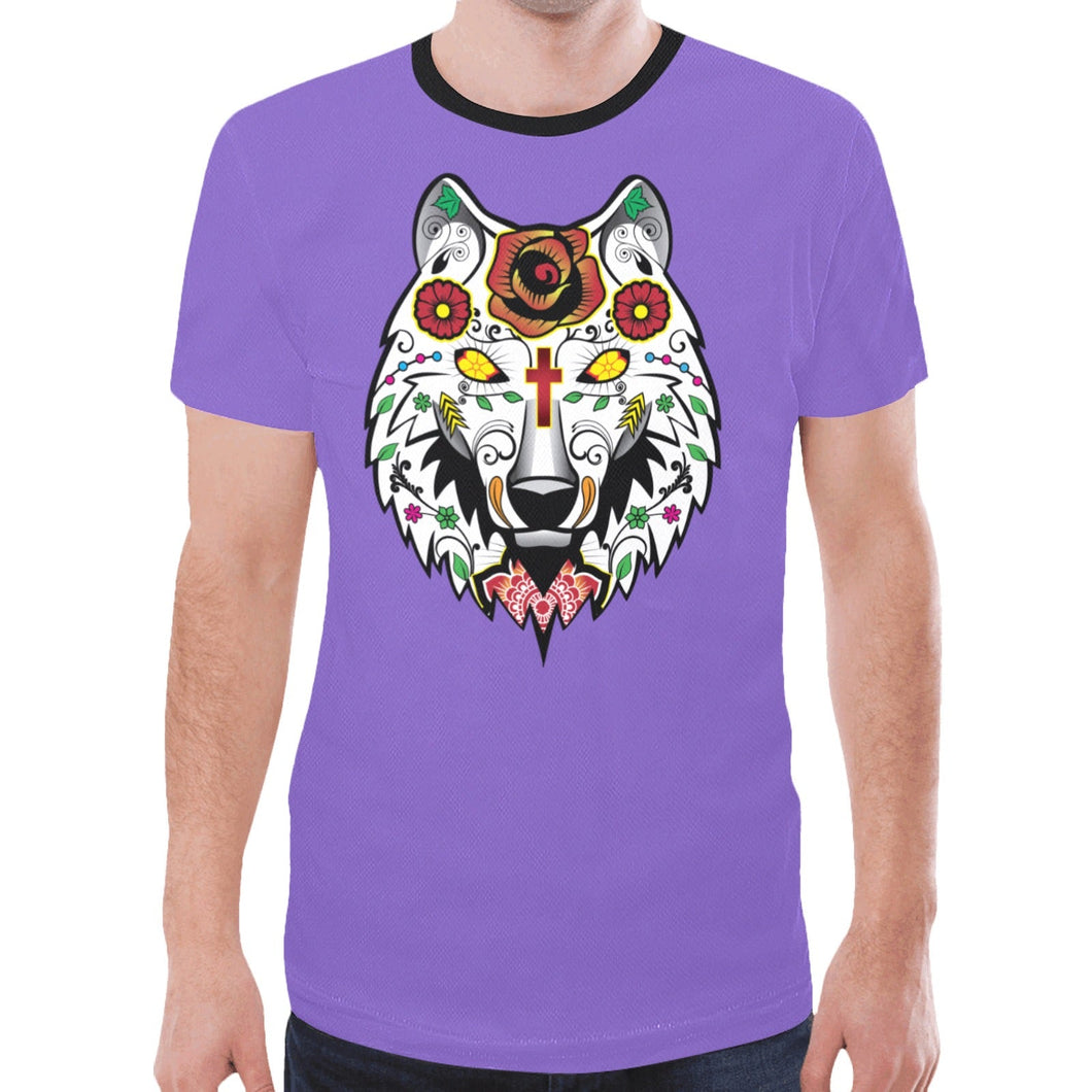 Wolf Spirit Guide Purple New T-shirt for Men