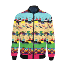 Load image into Gallery viewer, Horses and Buffalo Ledger Pink Bomber Jacket for Men
