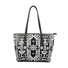 Load image into Gallery viewer, Chiefs Mountain Black and White Leather Tote Bag
