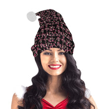 Load image into Gallery viewer, Floral Green Black Santa Hat
