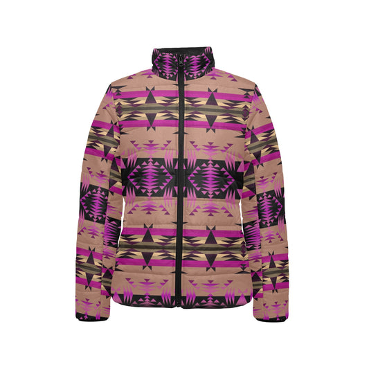 Between the Mountains Berry Stand Collar Jacket