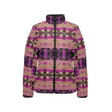 Load image into Gallery viewer, Between the Mountains Berry Women&#39;s Stand Collar Padded Jacket
