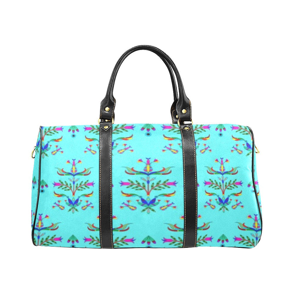 Dakota Damask Turquoise Waterproof Travel Bag
