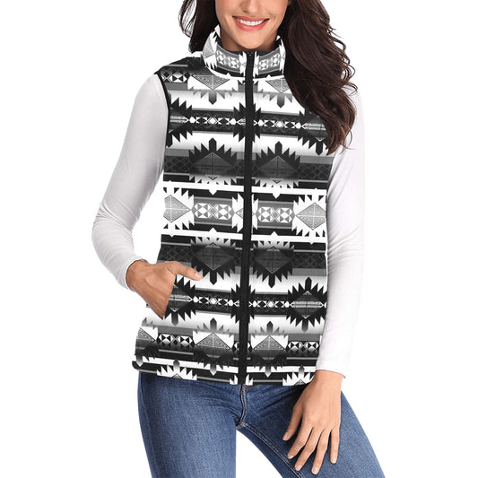 Okotoks Black and White Women's Padded Vest Jacket