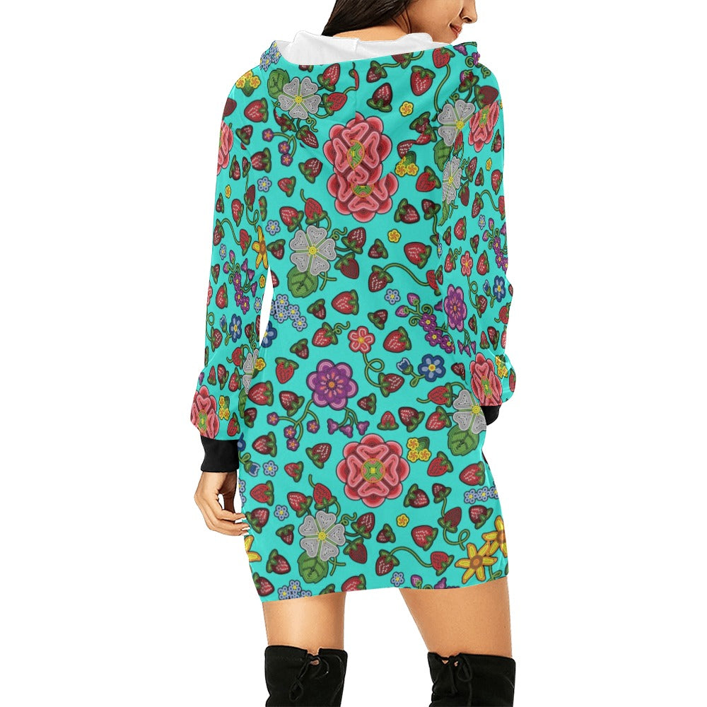 Berry Pop Turquoise Hoodie Dress