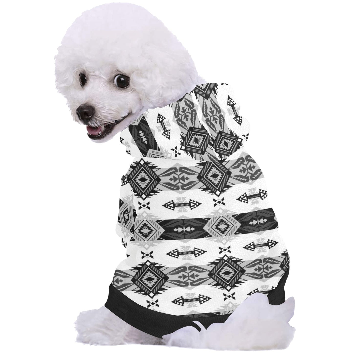 Sovereign Nation Black and White Pet Dog Hoodie