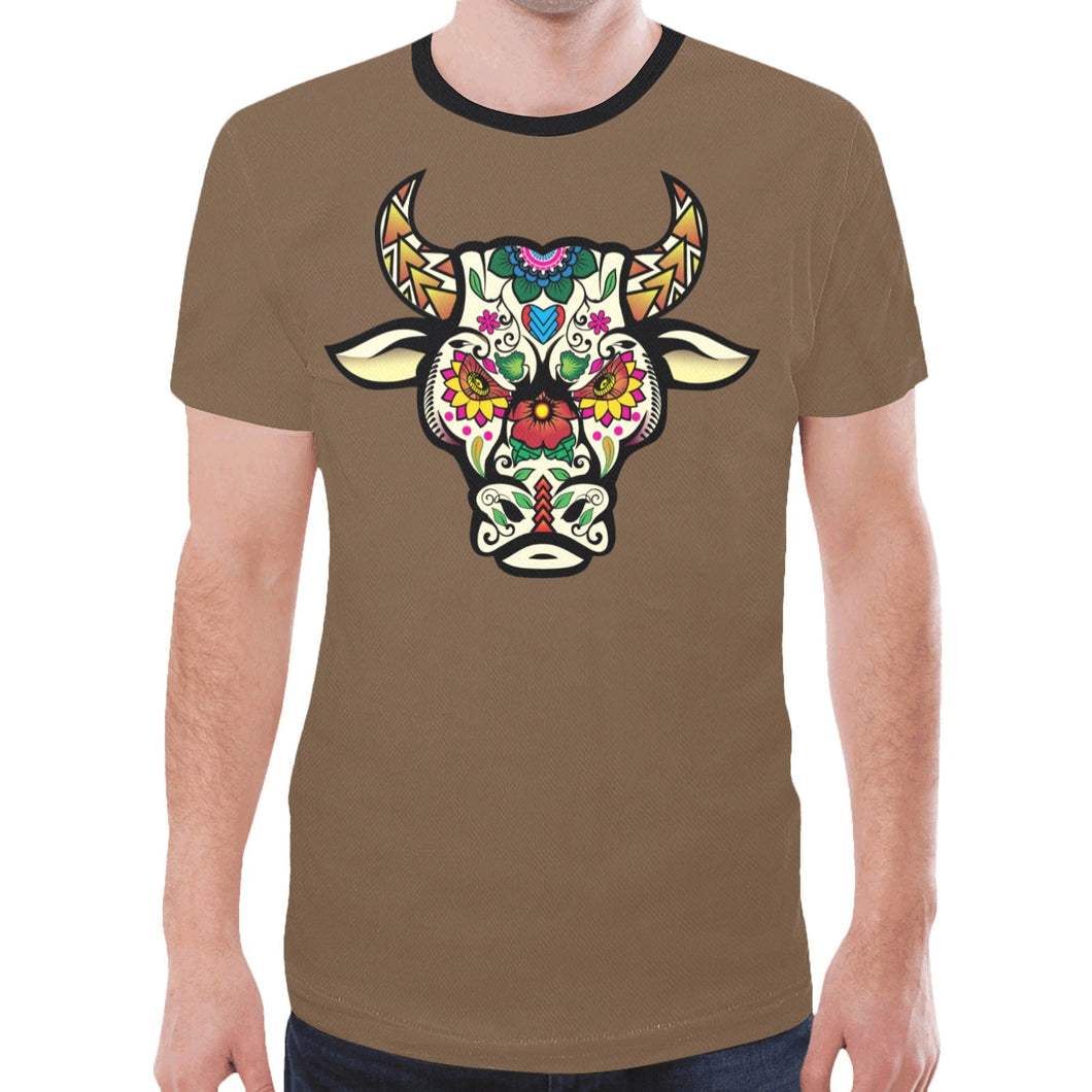 Bull Spirit Guide (Dark Brown) New T-shirt for Men