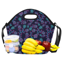 Load image into Gallery viewer, Beaded Blue Nouveau Neoprene Lunch Bag
