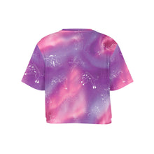 Load image into Gallery viewer, Animal Ancestors 7 Aurora Gases Pink and Purple Crop Top
