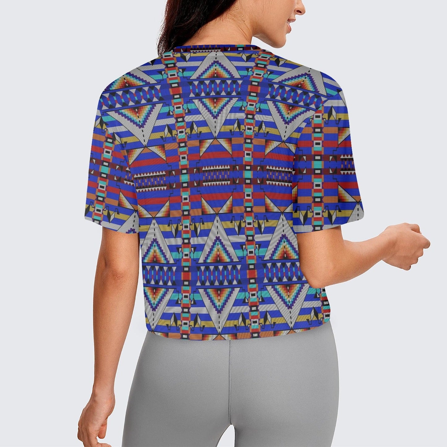 Medicine Blessing Blue Crop Top