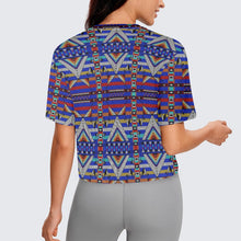 Load image into Gallery viewer, Medicine Blessing Blue Crop Top
