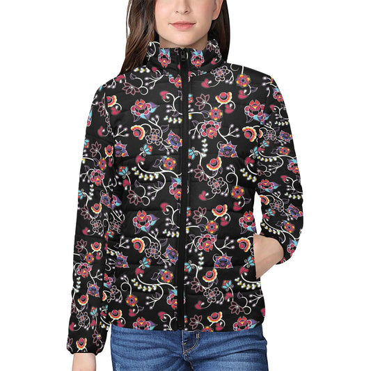 Floral Danseur Women's Stand Collar Padded Jacket