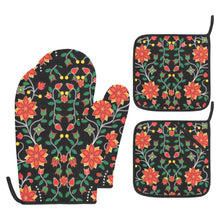 Load image into Gallery viewer, Floral Beadwork Six Bands Oven Mitt &amp; Pot Holder
