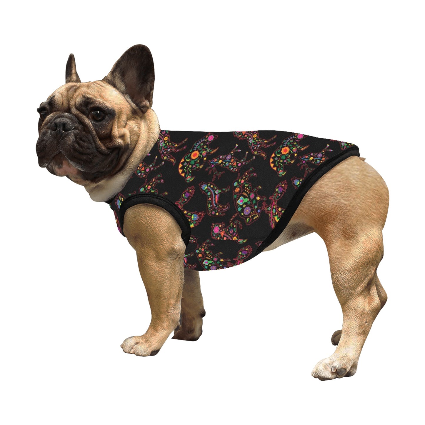 Neon Floral Animals Pet Tank Top