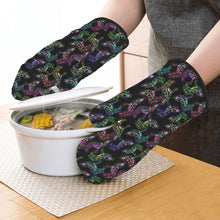 Load image into Gallery viewer, Neon Floral Wolves Oven Mitt &amp; Pot Holder
