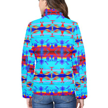 Load image into Gallery viewer, Between the Mountains Blue Women&#39;s Stand Collar Padded Jacket
