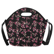 Load image into Gallery viewer, Floral Green Black Neoprene Lunch Bag/Large
