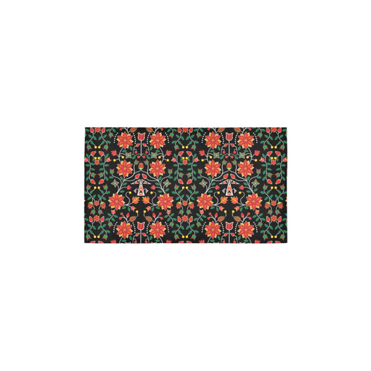 Floral Beadwork Six Bands Bath Rug 16''x 28''