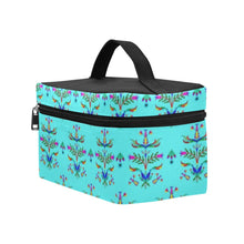 Load image into Gallery viewer, Dakota Damask Turquoise Cosmetic Bag/Large
