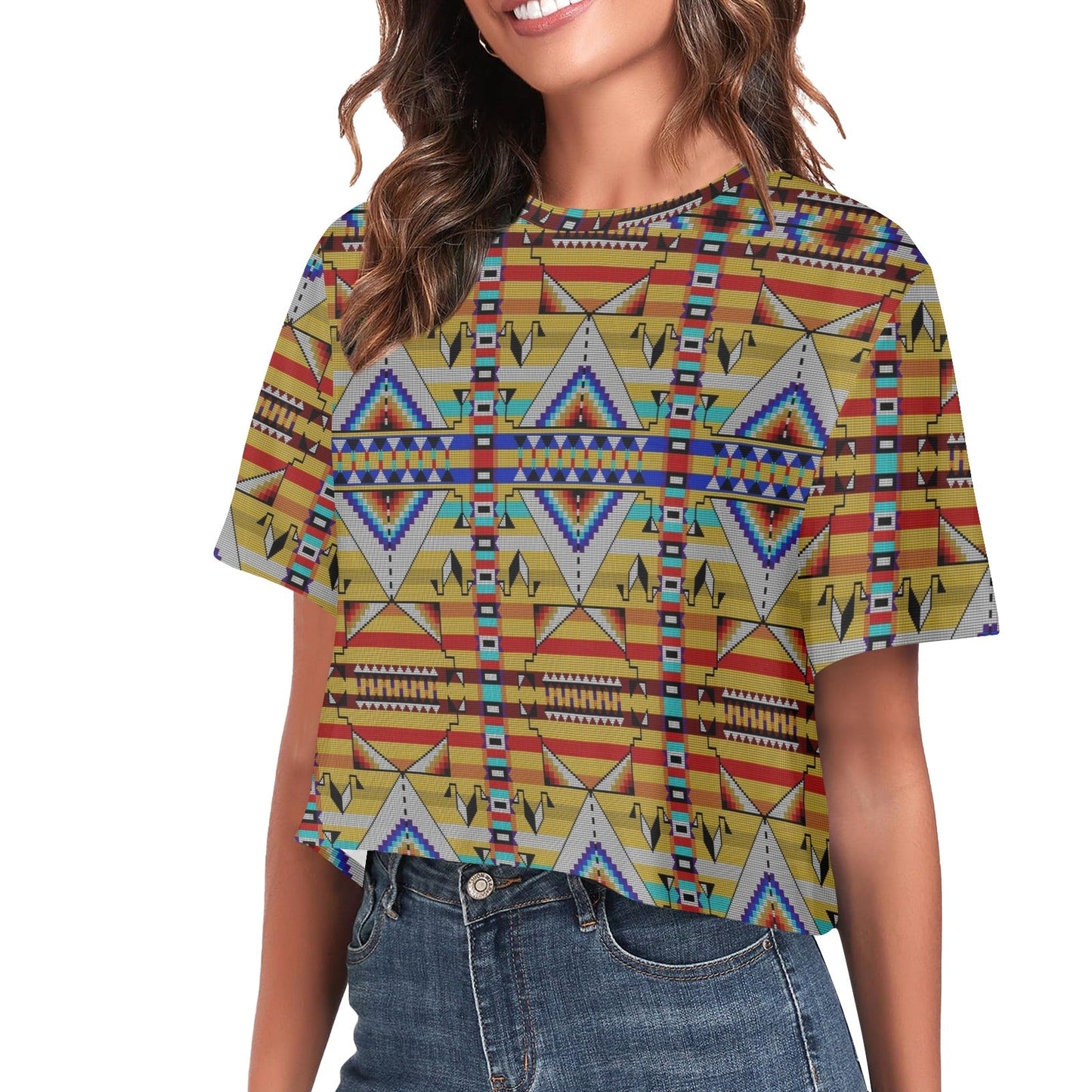 Medicine Blessing Yellow Crop Top