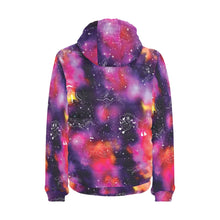 Load image into Gallery viewer, Animal Ancestors 9 Cosmic Swirl Purple and Red Men&#39;s Padded Hooded Jacket
