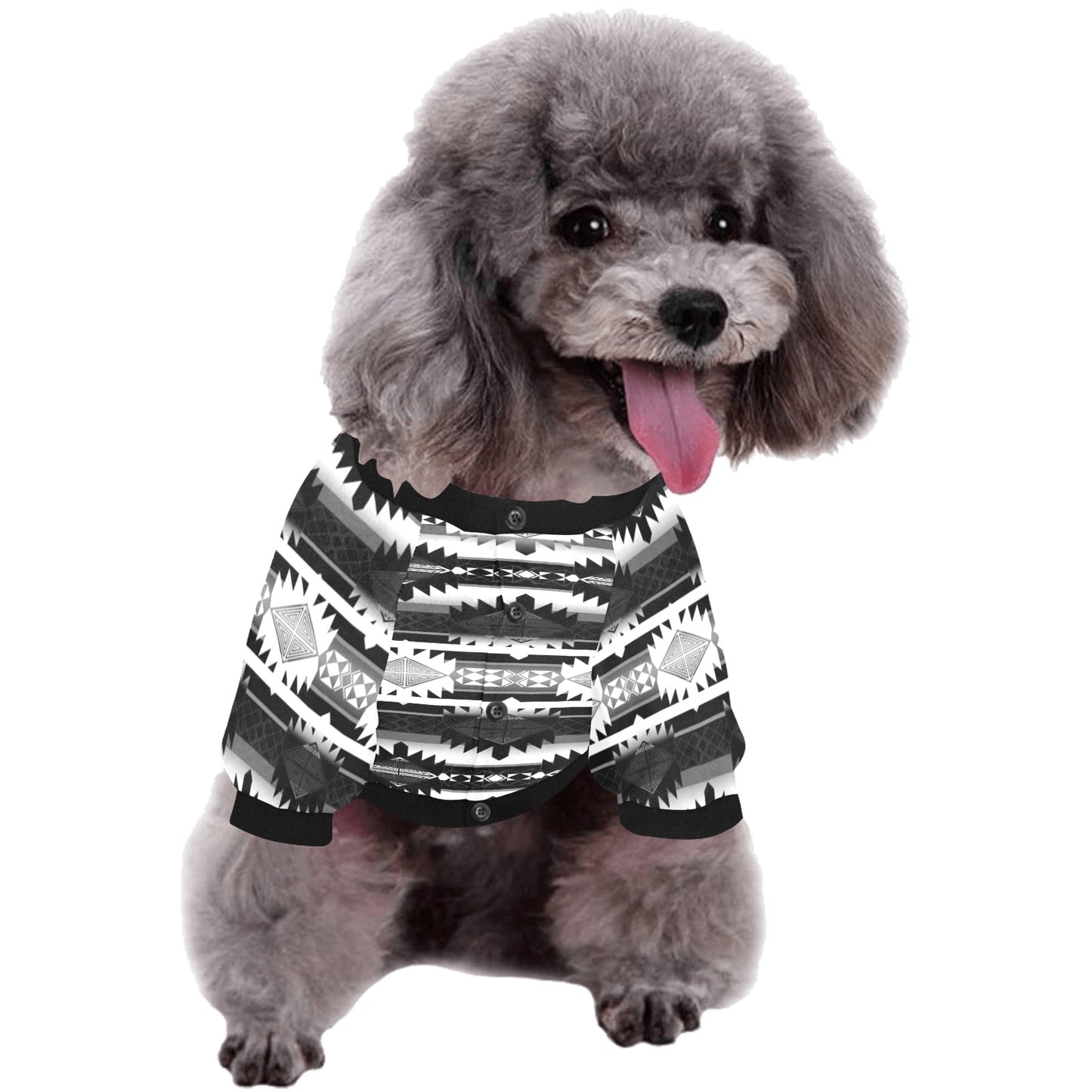 Okotoks Black and White Pet Dog Round Neck Shirt