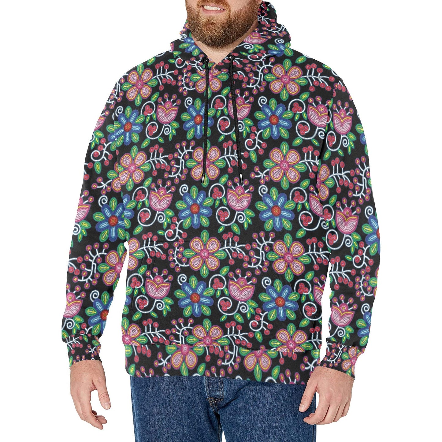 Midnight Garden Men's Long Sleeve Fleece Hoodie