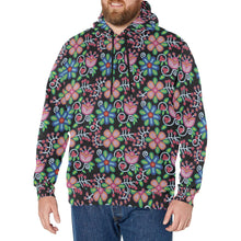 Load image into Gallery viewer, Midnight Garden Men&#39;s Long Sleeve Fleece Hoodie
