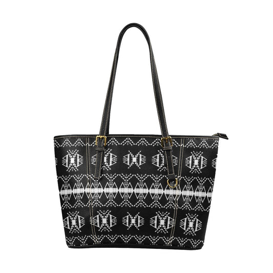 Sacred Trust Black Leather Tote Bag