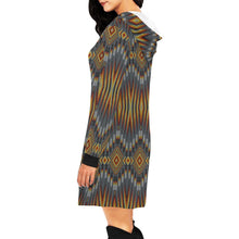 Load image into Gallery viewer, Fire Feather Grey Hoodie Dress
